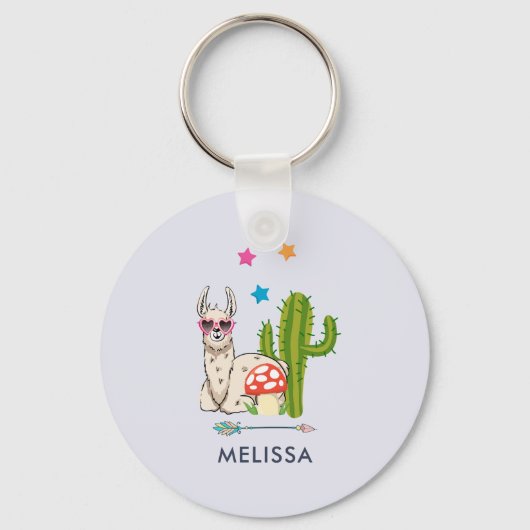 Porte-clés Cool llama in Heart-Shaped Sunglasses (Recto)