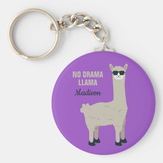 Porte-clés Cool Llama nom et couleur personnalisés porte - cl (Devant)