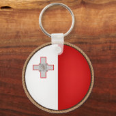 Porte-clés Cool Malte Drapeau (Recto)