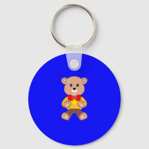 Porte-clés Cool mignonne petit Bowtie Teddy Bear sur bleu