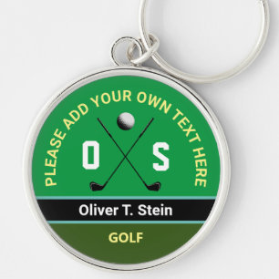 Porte-clés cool modern green golfer name