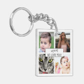 Porte-clés Cool Modern Mum We Love You Photo Collage (Devant gauche)