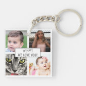 Porte-clés Cool Modern Mum We Love You Photo Collage (Dos)