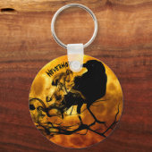 Porte-clés Cool 'Nevermore' Raven Orange Moon Fantômes Sagy (Recto)
