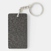 Porte-clés Cool noir gris cheetah imprimé monogramme (Dos)