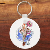 Porte-clés Cool Oriental Classic Koi Carp Poisson Lotus tatou (Recto)