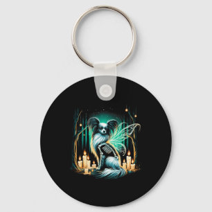 Porte-clés Cool Papillon Chien Squelette Halloween Chien Mama