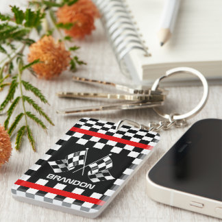 Porte-clés Cool personnalisé Motif d'indicateur noir et blanc