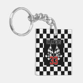 Porte-clés Cool personnalisé Motif d'indicateur noir et blanc (Devant gauche)