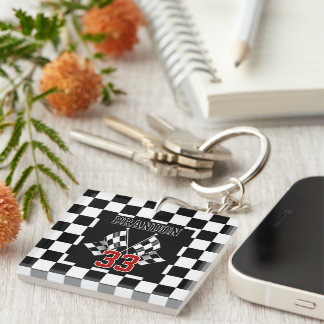 Porte-clés Cool personnalisé Motif d'indicateur noir et blanc