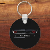 Porte-clés Cool personnalisé noir Chevy Camaro Votre nom (Verso)