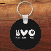 Porte-clés Cool Pool Conception Pour Hommes Femmes Billard 8 (Recto)