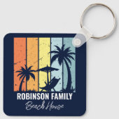 Porte-clés Cool Retro Beach House Custom Navy Blue (Dos)