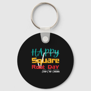 Porte-clés Cool Retro Happy Carré Root Day Numéro Plaisanteri