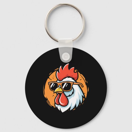 Porte-clés Cool Rooster With Shades, Chicken  (Recto)