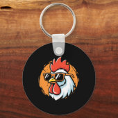 Porte-clés Cool Rooster With Shades, Chicken  (Recto)