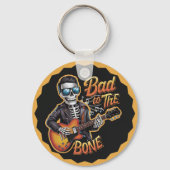 Porte-clés Cool Skeleton Bad to the Bone avec guitare (Verso)