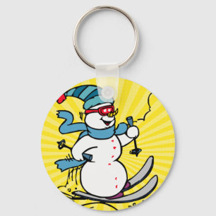 Porte-clés Cool Snowman Ski amateurs de ski sports d'hive