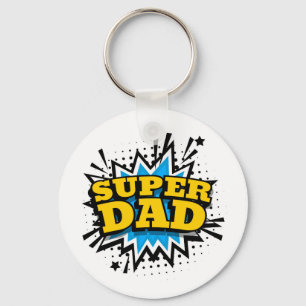 Porte-clés Cool Super Dad Blue Black Yellow White