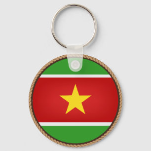 Porte-clés Cool Suriname drapeau sceau