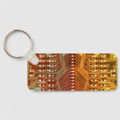 Porte-clés   Cool Teal Yellow Unique Retro Steampunk Monogram (Verso)