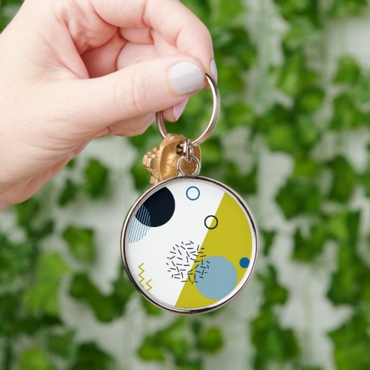 Porte-clés Cool, tendance, moderne, vert Memphis (Main)