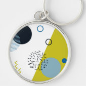 Porte-clés Cool, tendance, moderne, vert Memphis (Devant)