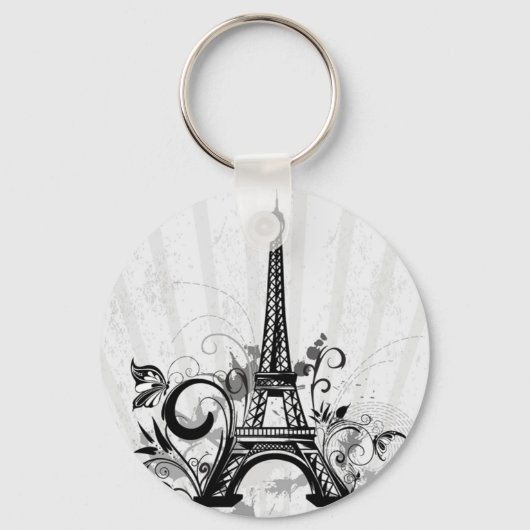 Porte-clés Cool Tour Eiffel tourbillonne des points éclabouss (Recto)