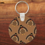 Porte-clés Cool Turquie Thanksgiving fun brown motif (Recto)
