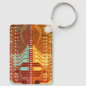 Porte-clés Cool Turquoise Jaune Unique Retro Steampunk Monogr (Verso)