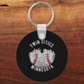 Porte-clés Cool Twin Cities Minnesota Mn Baseball Skyline St (Recto)