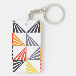 Porte-clés Cool, unique, tendance, urbain, triangles colorés