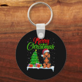 Porte-clés Coonhound Chien Noël Arbre Lumières Noël Coonhound (Recto)