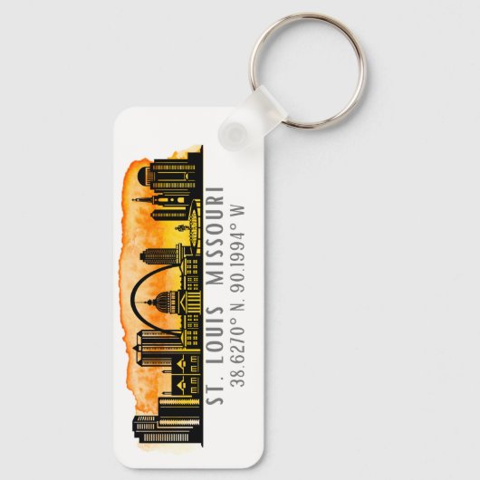Porte-clés Coordinates de St. Louis Skyline (Verso)