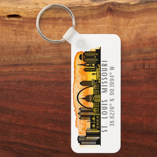 Porte-clés Coordinates de St. Louis Skyline (Recto)