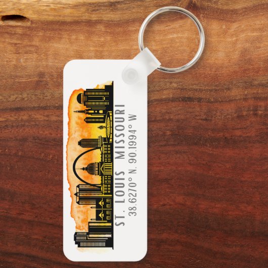 Porte-clés Coordinates de St. Louis Skyline (Verso)
