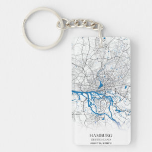 Porte-clés Coordonnées de la carte de la ville de Hambourg Al