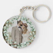 Porte-clés Coordonnées de l'amour Cadeau de mariage botanique (Dos)