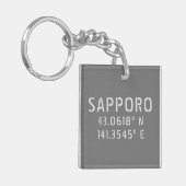 Porte-clés Coordonnées Sapporo Latitude & Longitude (Devant gauche)