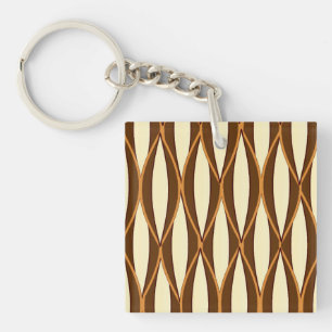 Porte-clés Copie de ruban de la moitié du siècle - brun et