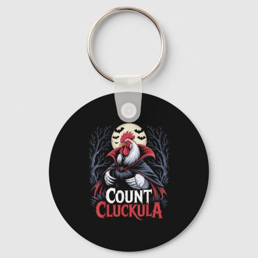 Porte-clés Coq compte Cluckula drôle Halloween vampire loin (Recto)