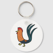 Porte-clés Coq de dessin animé mignon (Verso)