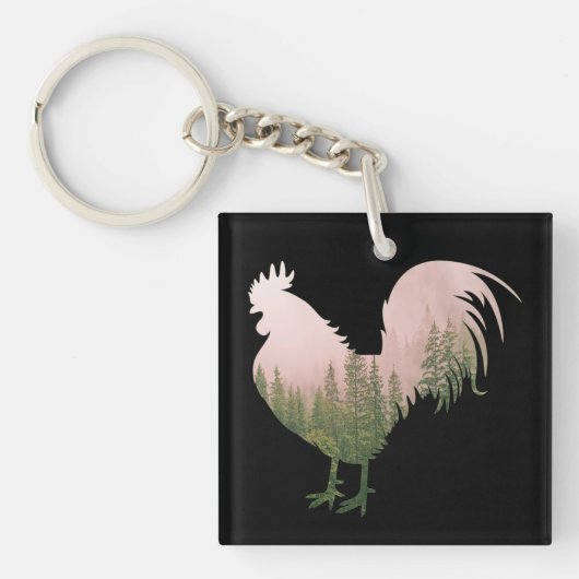 PORTE-CLÉS COQ DE LA NATURE STYLE FORET (Devant)