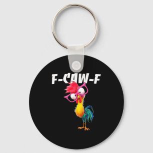 Porte-clés Coq drôle de poulet F Caw F Chuchoteur de poulet