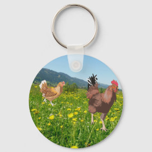 Porte-clés Coq et Poule 3 