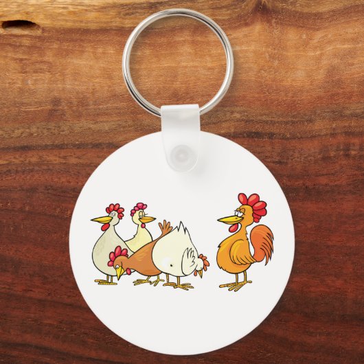 Porte-clés Coq Et Poules (Recto)