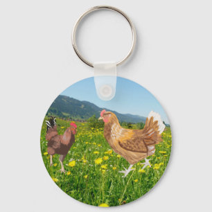 Porte-clés Coq et poulet 1