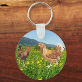 Porte-clés Coq et poulet 1 (Recto)