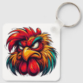 Porte-clés "Coq Furieux Goober" Aluminium Double Face  (Dos)