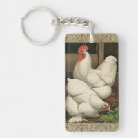 Coq & Hen à l'extérieur Hen House avec frontière b